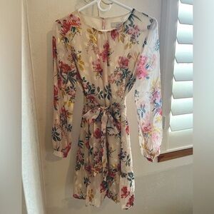 Loft floral with metallic details dress
